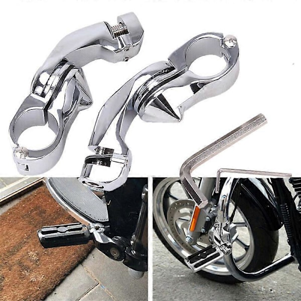 1-1/4 tums kort vinkel Highway Pegs Monteringssats för Touring Road Glide Motorskydd Fotpinnar Fäste Svart