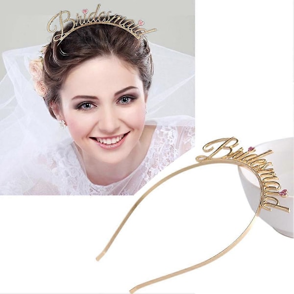 Brudtärna Brev Hjärta Tiara Hårband Möhippa Bröllop Hårband Qinhai