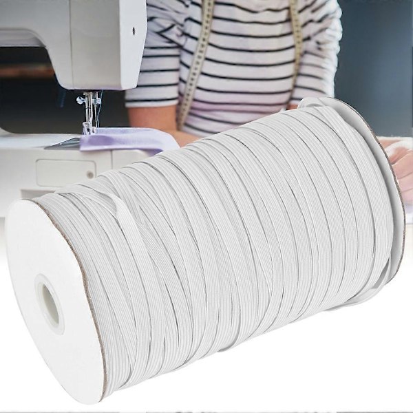 200 Yards/Rulle Elastiskt Band Hög Elasticitet Multifunktionell för Skyddskläder 6mm Bredd Vit