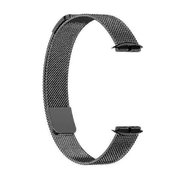 Vaihtoranneke Ruostumattomasta Teräksestä Magneettinen Milan Muoti Rannekoru Fitbit Luxe -kellolle black