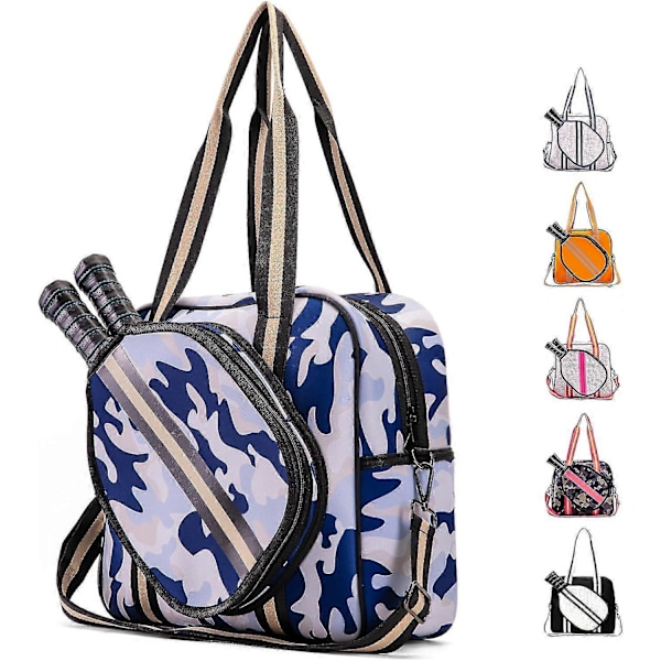 Crossbody Sling Pickleball Bag Tote, Pickleballvesker for kvinner og menn, Pickleballvesker for damer Coastal Sky
