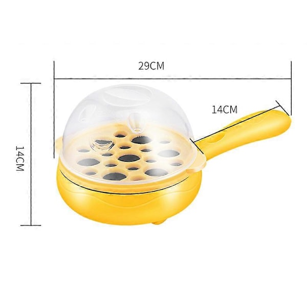 Multifunktionel 2 i 1 Æggekoger Non-stick Æggestegpande Æggekoger Automatisk Sluk Æggekoger Maskine til Hjemmet Kollegium Gul