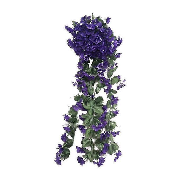 Hengende Blomster Kunstig Fiolett Blomstervegg Wisteria Kurv Hengende Girlander Vinranke Blomster Falsk Silkeorkidé Blue