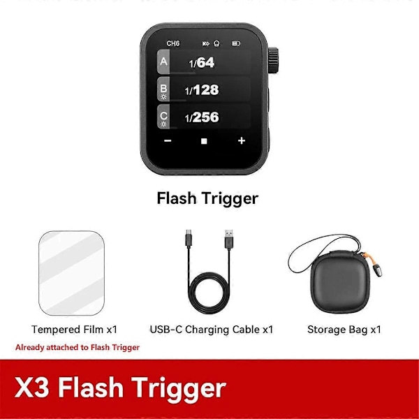 För X3 Blixtutlösare Trådlösa Blixtar Utlösare TTL 2.4Ghz OLED Pekskärmsändare för Kamera