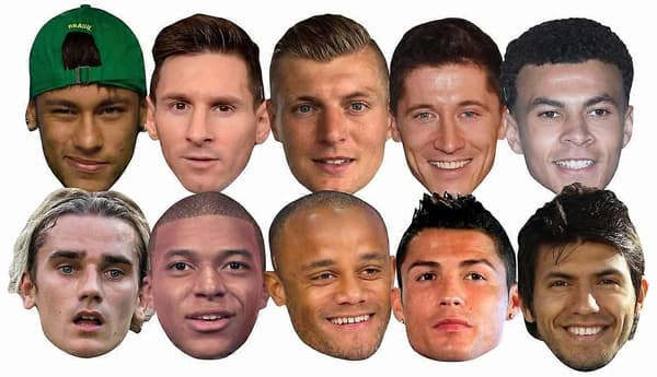 Fotball VM Super Party Maske 10 Pakning