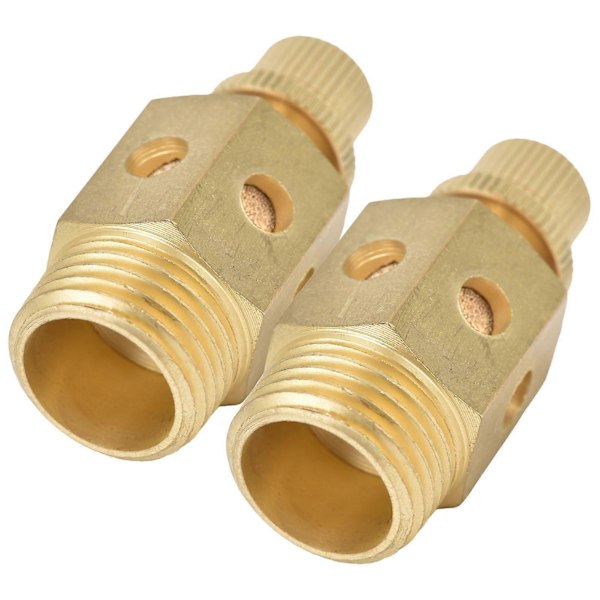 2 stk. Pneumatisk lyddemper messing luftutblåsning justerbar strupetype demper lyddemper 1/2in PSC?04