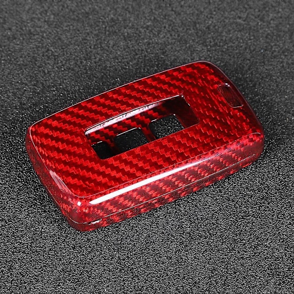 Bil Kulfiber Nøgle Shell Etui Cover Trim Auto Tilbehør Rød Passer til Jaguar E PACE