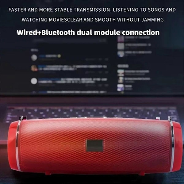 Trådlös 3D-surround Bluetooth-högtalare för utomhusbruk Caixa de Bluetooth 200W Högeffekts Portabel Bas TWS/FM (Svart)