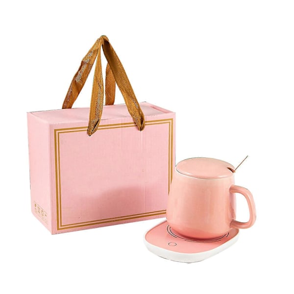 Halv Pris USB Elektrisk Kaffekrus Varmeplade Te Drikkevarme Plade Skrivebordskop Pad 100% Ny pink pad*Cup