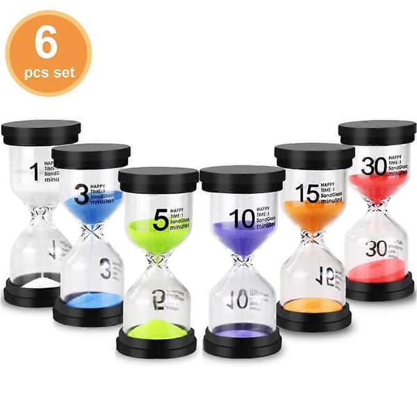 6 st/set 1/3/5/10/15/30 min Sandklocka Timglas Timer Skola Barn Spel Dekor