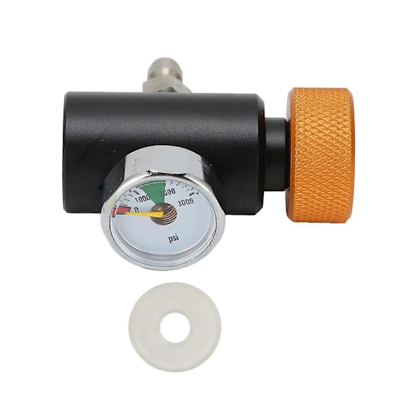 CO2 Sylinderadapter Justerbar Soda Ventil med 8mm Hannhode 3000psi Trykkmåler