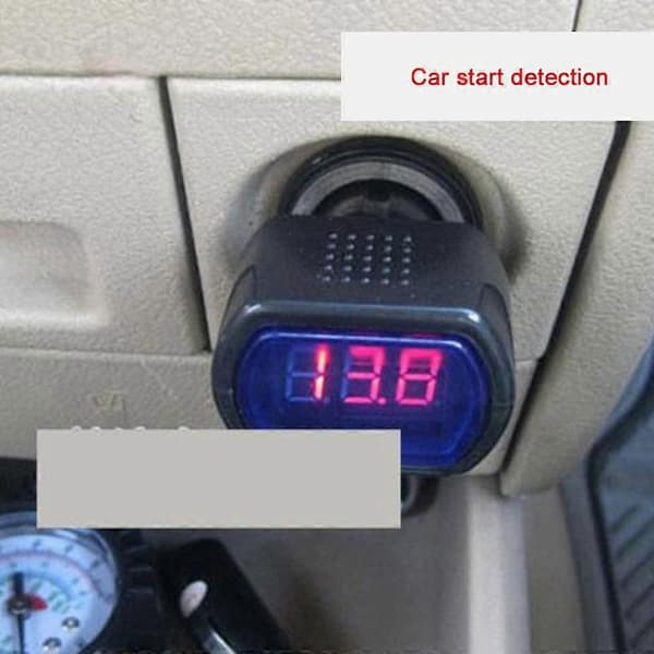 Bilspenningsmåler med LED-display Digital Voltmeter for bil