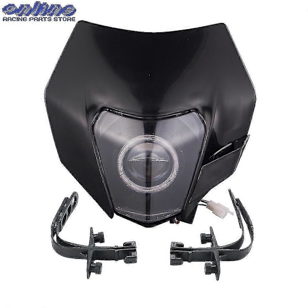 Motorcykel LED Forlygte Forlygte Hovedlys Til Ktm Exc Excf Sxf Xc Xcw Xcf Mx Dirt Bike Universal Enduro Supermoto Kåbe F LED Black