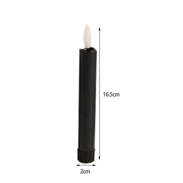 6x LED-ljus 3D-veke Flamlösa koniska ljus för bröllopsfest Elfenben VitP20211224199 black