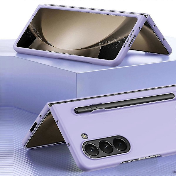 Z Fold 5 Skal, Slimmat Ultratunt PC Stötsäkert Skal Kompatibelt med Samsung Galaxy Z Fold 5 med S Pen Hållare & Skärmskydd Deep Blue
