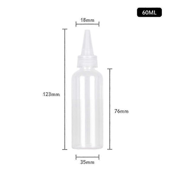 30 st Plast Kläm Droppflaska 5-250ml Transparent Spetsmunstycke Plast Klämbar Underflaska Delad 60ml