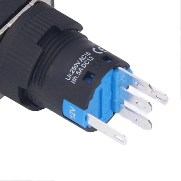 25 stk. Momentary Trykknap Kontakt Selvlåsende Rektangel med Lys 12V BEMLA1611DSJ 16mm (Grøn)