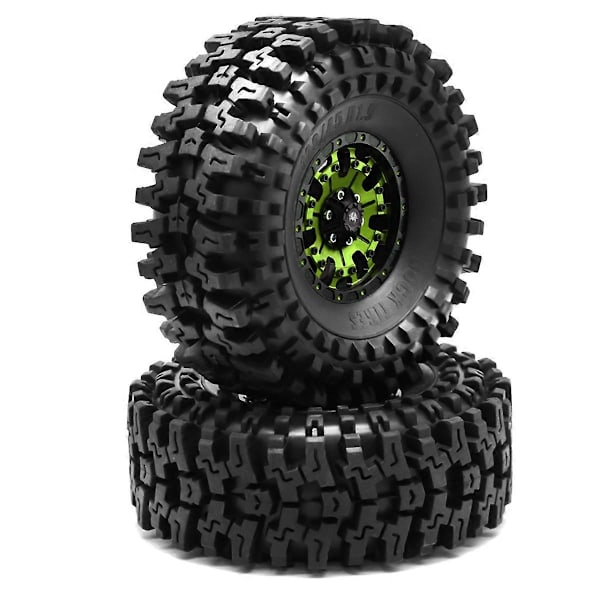 120mm Metall 1.9 Tommers Beadlock Felg Gummidekksett for 1/10 RC Crawler Bil TRX4 D90 Axial SCX10 II III, A