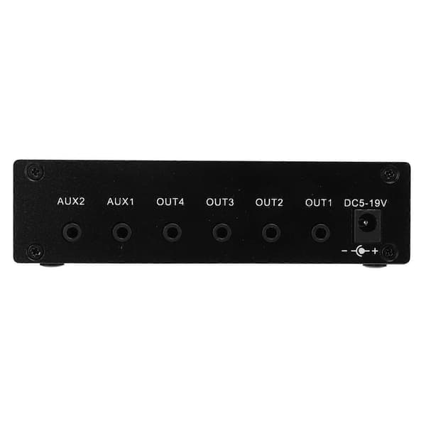 Stereo Audio Splitter Boks Mini Forforstærker Hovedtelefonforstærker 2 Vejs Input 4 Vejs Output 3.5mm
