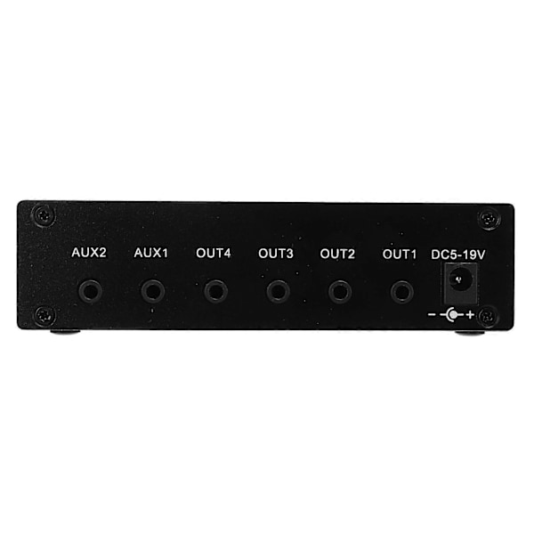 Stereo Audio Splitter Boks Mini Forforsterker Hodetelefonforsterker 2-veis Inngang 4-veis Utgang 3,5 mm