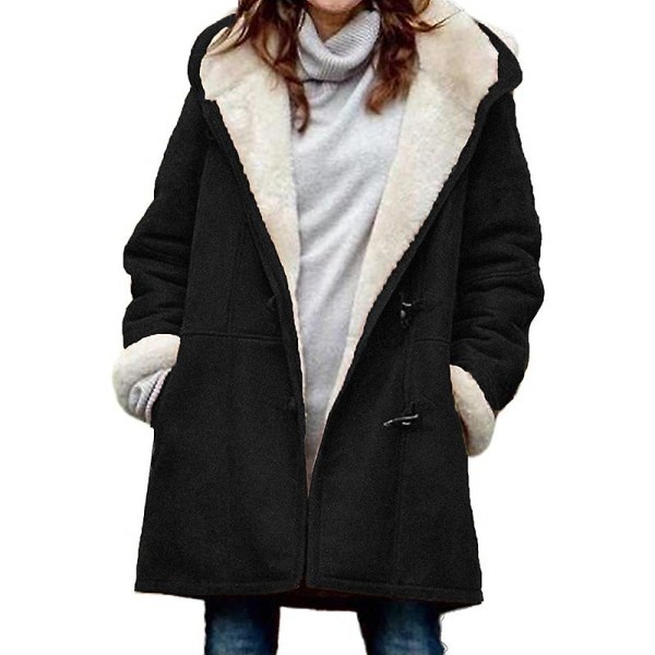 Damkappa i stora storlekar Fleece Hooded Cardigan Casual Långärmad Värmande Ytterkläder För Höst Brown 4XL