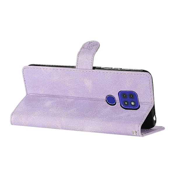 Blomster Skinnveske For Motorola Moto G9 / G9 Play / E7 Plus Purple