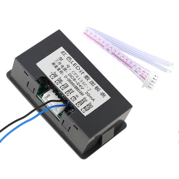 DC LED Digitaalinen Näyttö 4-Numeroinen 0?9999 Ylös/Alas Plus/Miinus Paneelilaskuri Punainen