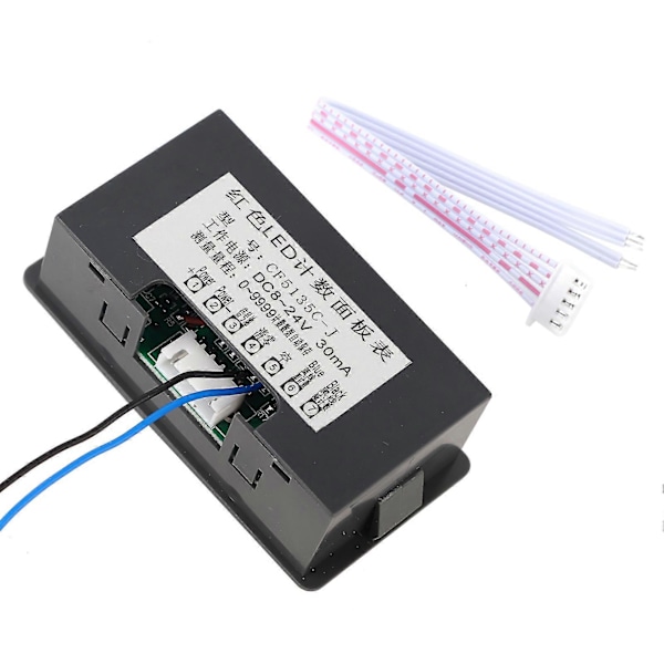 DC LED Digital Display 4 Siffror 0?9999 Upp/Ner Plus/Minus Panelräknare Röd