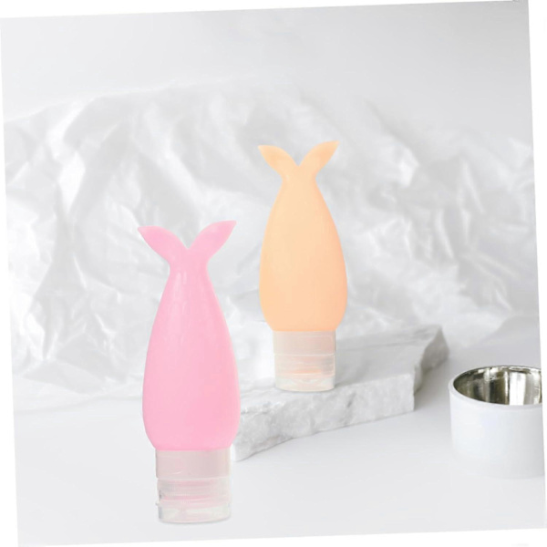 3 st silikongelflaskor, små klämflaskor, påfyllningsbara klämbehållare för lotion, miniflaskor, små behållare 48 ml