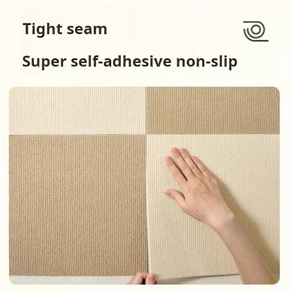 Selvklebende Teppefliser 30x30cm - Enkel Installering av Gulvmatter for Hjem, Kontor, Gang, Studierom & Soverom, DIY Dekor B