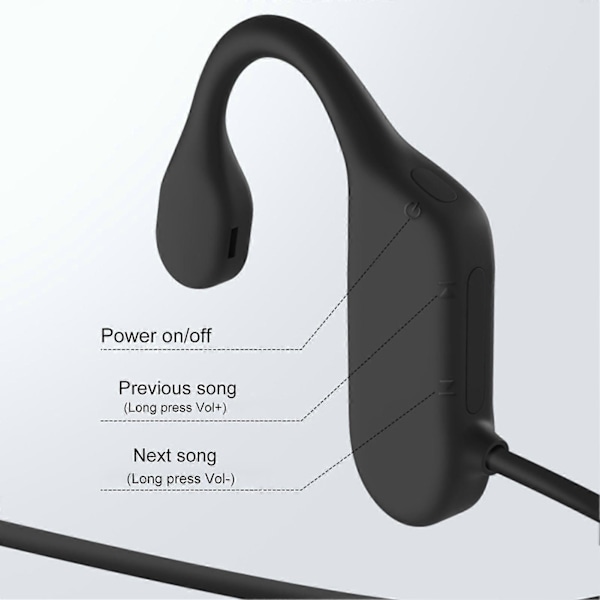 BL09 Bluetooth-kompatibla hörlurar IPX5 Liv vattentät Lång standby Stereo Trådlöst Hängande-öra Benledningsheadset för sport