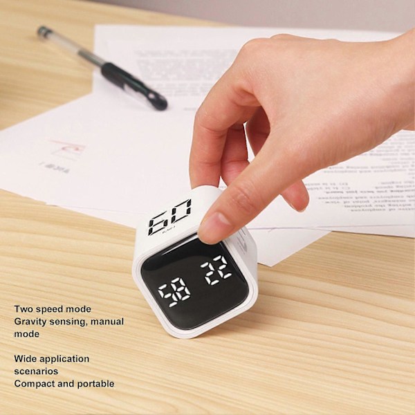 Gravity Timer Professionell Tyst Drift Digital Kubtimer för Tidshantering för Arbetsstudier Kök Möte Vit