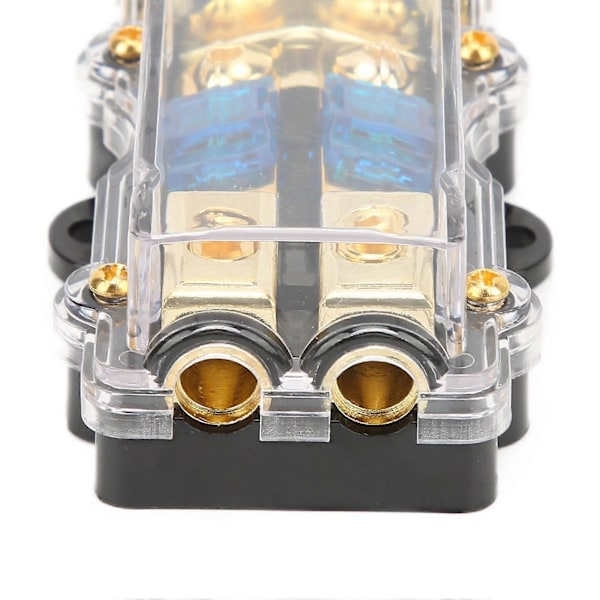 60A Strømfordelingsblokk 1 Ut 2 Inn Varmebestandig Bilstereo Splitter Sikringsholder for Bil Stereo Forsterker