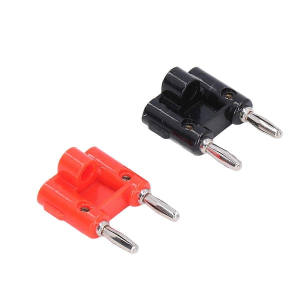 2 stk Bananplugg 4mm Dobbel Rad Krysskobling Tilbehørssett for Audiohøyttaler