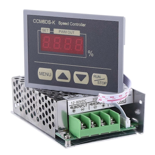 12-80V DC 30A PWM Motorvarvtalsregulator med Digital Displaypanel