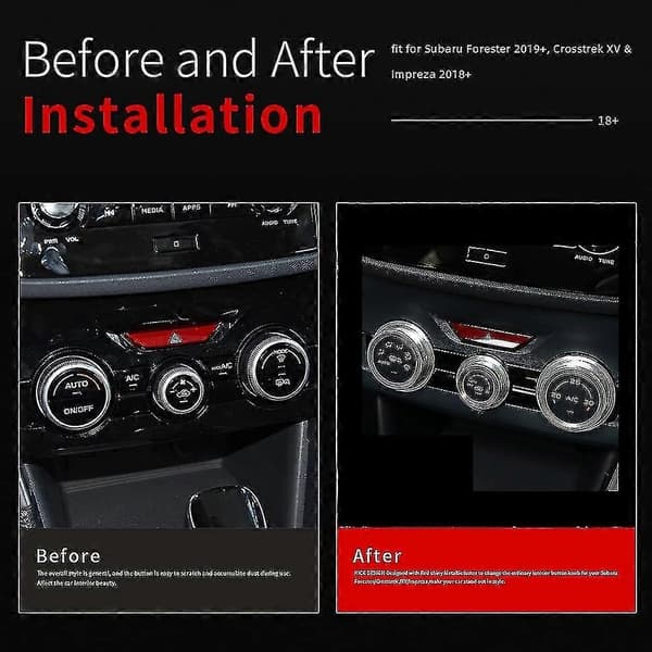 AC-kontrollknappdeksel for Subaru Forester 2019-2021, sølv
