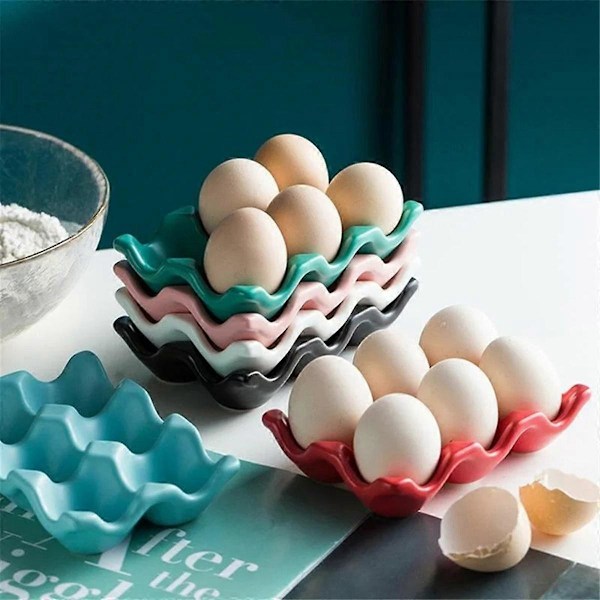 Kjøkkenutstyr Eggebrett Eggeholder Husholdnings Keramisk Servise Utstyr Eggebrett Eggebrett Hvit