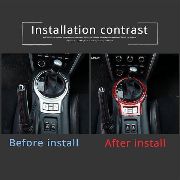 For BRZ 86 2012-2020 Bil Senterkonsoll Side Trim Girskift Panel Deksel Ramme Klistremerker Tilbehør, Rød