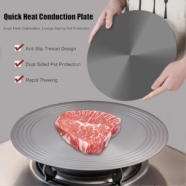 0,6 cm Värmespridare Värmeledningsplatta Non-Stick Förtjockad Flammskydd Sjudningsplatta för Kök Gasspis 28 cm