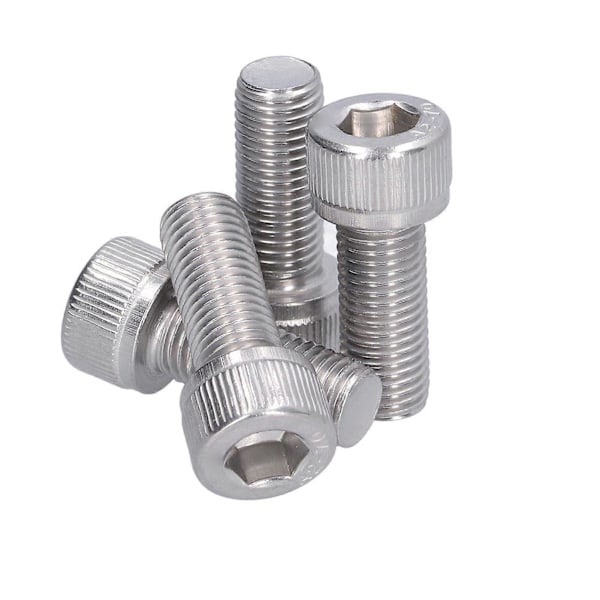 4 stk. sekskantbolt med innvendig sekskant A2 rustfritt stål 1,25 mm fin stigning festemateriell M10x25