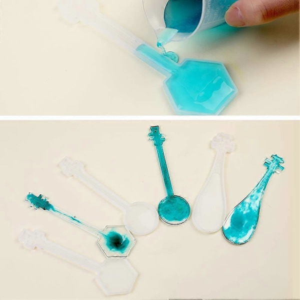 Bogmærke Resin Form Silikoneform DIY med Forskellige Farver Silkeagtige Kvaster til DIY Bogmærke Håndværk Studentergaver