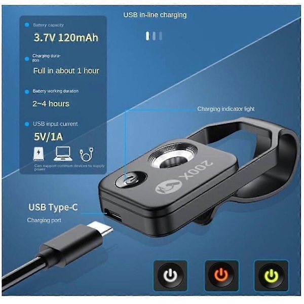 200x Mobil Kamera Forstørrelsesglas Universal Mini Mobiltelefon Linse Optisk Zoom Forstørrelses Mikroskop 24X Magnifier