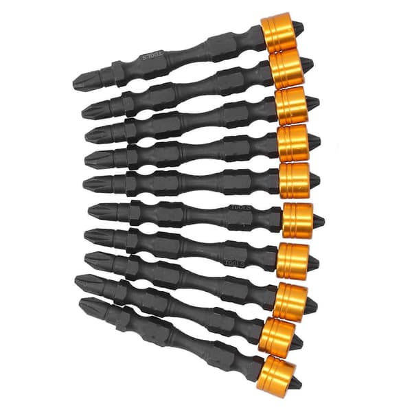 10 stk. Magnetiske skruebits PH2 Kryss Elektrisk Skrutrekkerbit 1/4in Hex Skaft