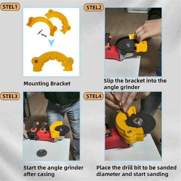 3 Sett Borbitsholder med Hurtigutløserbeskyttelse for Vinkelsliper Twist Drill Sharpener