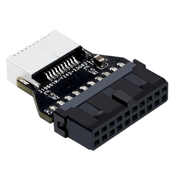 Emolevysovitin USB 3.0 19/20Pin - USB 3.1 Type E Key-A Type-C Etupaneeliliitin Pystysuora 10Gpbs Header-muunnin PC-tarvikkeet