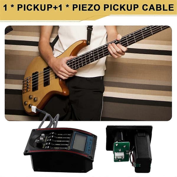 LC-5 5-bands gitarrpickup EQ equalizer akustisk gitarr preamp EQ equalizer tuner piezo keramisk pickup