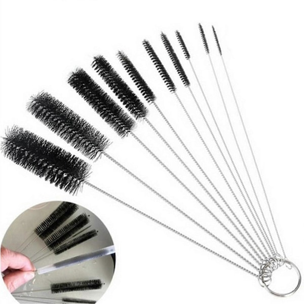 10 st/set Airbrush Färg Spray Munstycke Spets Tatuering Verktyg Mini Rengöringsborste Set Qinhai Black