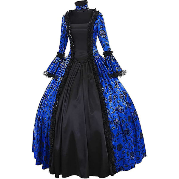 Snabb Leverans Noble Klänningar Damklänning Plus Size Medeltida Balklänningar Eleganta Kostymer För Kvinnor Viktoriansk Klänning 4 färger Blue 4XL