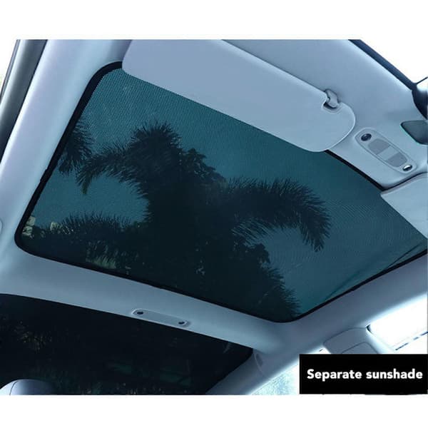Solskjerming for glasstak, soltak, front, bak, toppvindu, UV-reflekterende solskjerming, erstatning for Tesla Model Y, svart
