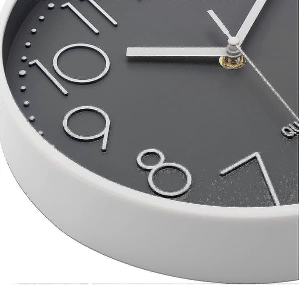 Väggklocka Tyst 30 cm Stor Icke Tickande Väggklockor För Kök Vardagsrum Sovrum Silver
